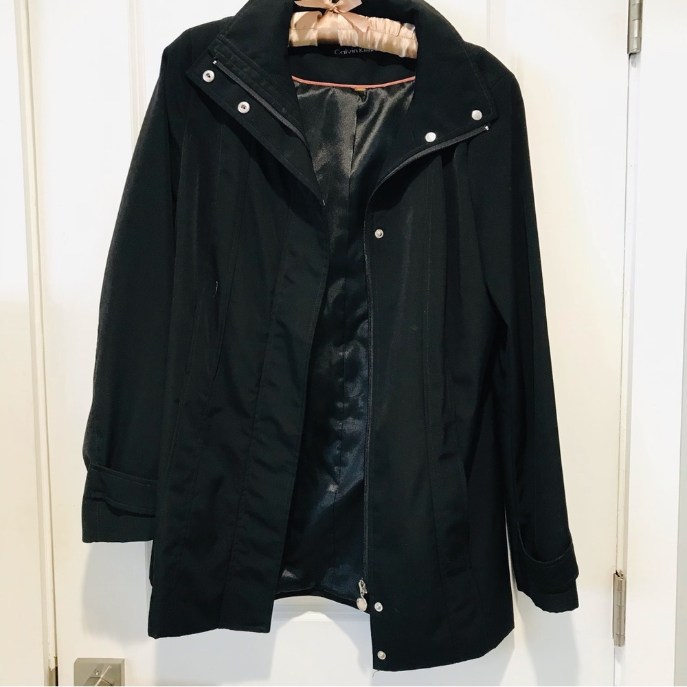 Calvin Klein Black Coat with Hood